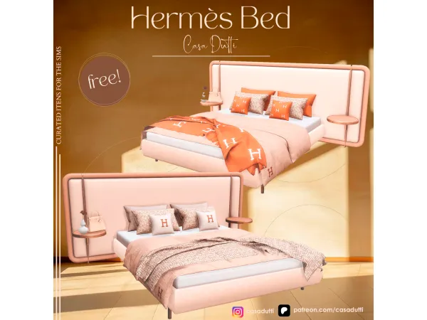 Alpha Hermu00e8s Bed by casadutti - The Sims 4 Custom Content