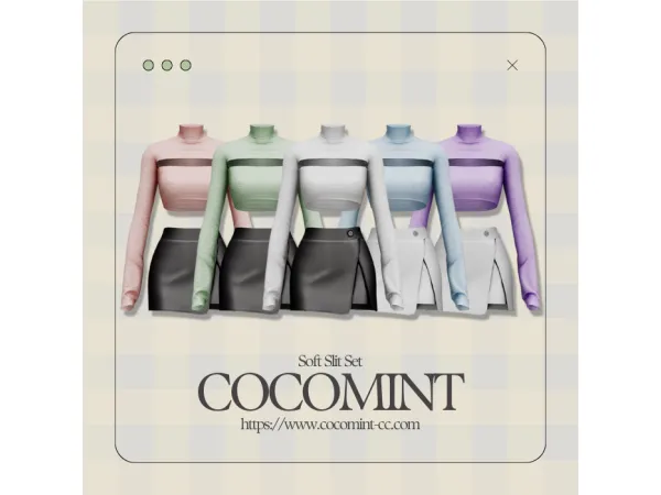 Alpha [cocomint] Soft Slit Set - The Sims 4 Custom Content