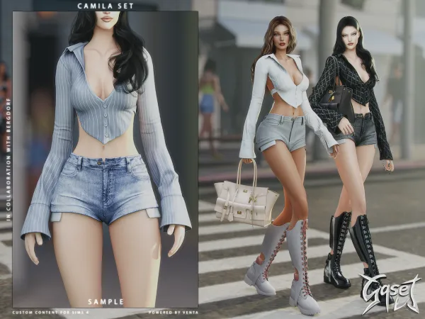 Alpha GASET Camila Shorts Sample - The Sims 4 Custom Content