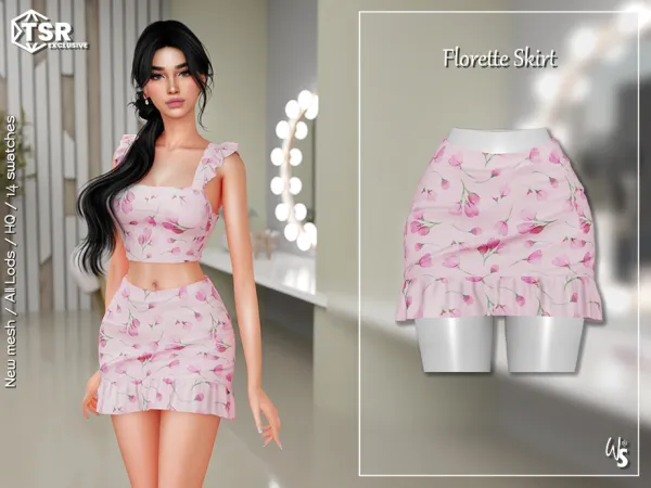 Alpha Florette Skirt - The Sims 4 Custom Content