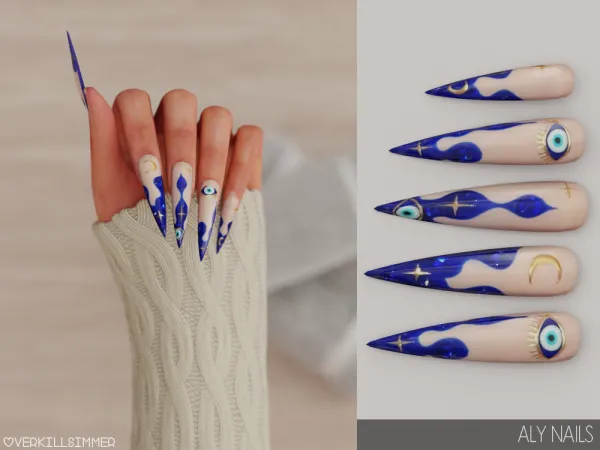 Alpha Aly nails - The Sims 4 Custom Content
