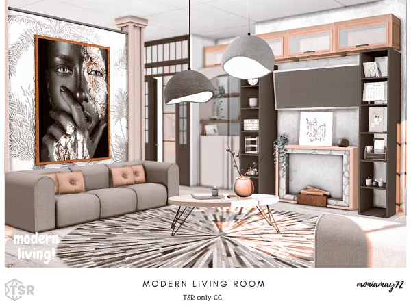 Alpha Modern Living Room - The Sims 4 Custom Content