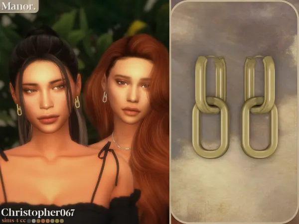 Mix Manor Earrings Christopher067 - The Sims 4 Custom Content