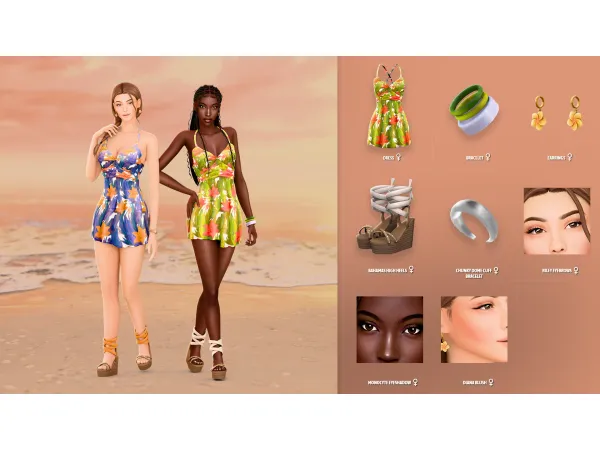 Maxis Match BAHAMAS FEMALE SET 1 - The Sims 4 Custom Content