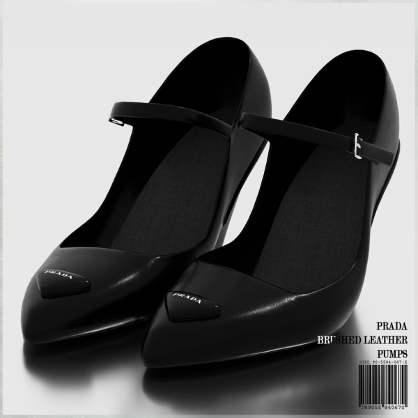 Alpha PRADA Brushed Leather Pumps by simsfinds - The Sims 4 Custom Content