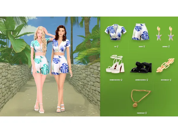 Maxis Match Bahamas Female Set 2 ModCo Studios - The Sims 4 Custom Content