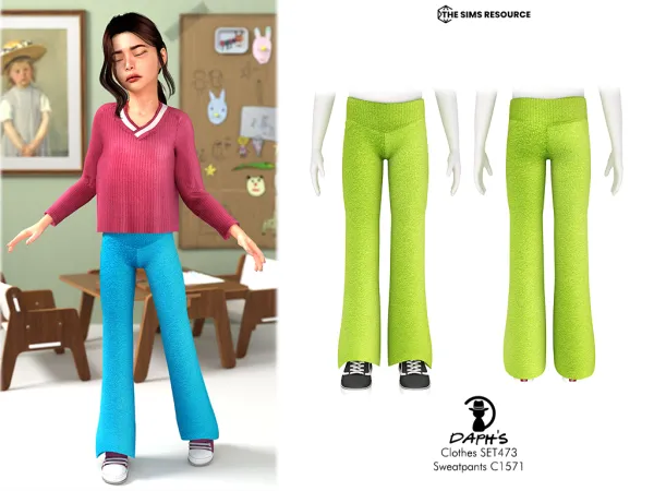 Alpha Daph's Clothes SET473 Sweatpants C1571 - The Sims 4 Custom Content