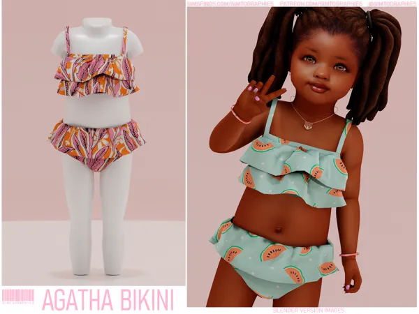 Alpha Agatha Bikini (Toddler version) - The Sims 4 Custom Content