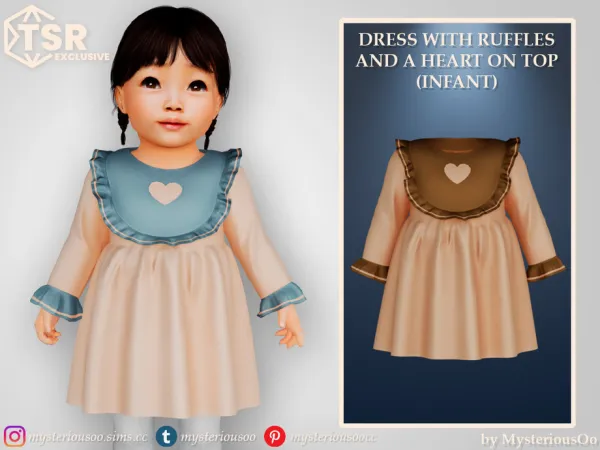 Maxis Match Dress with ruffles and a heart on top Infant by MysteriousOo - The Sims 4 Custom Content