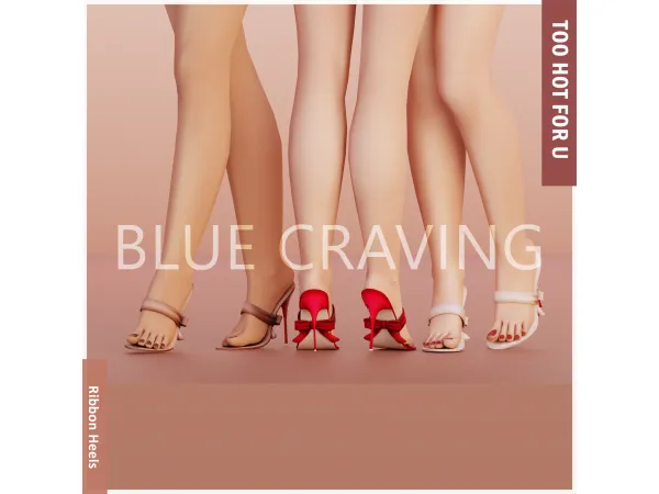 Maxis Match Blue Craving Ribbon Heels - The Sims 4 Custom Content