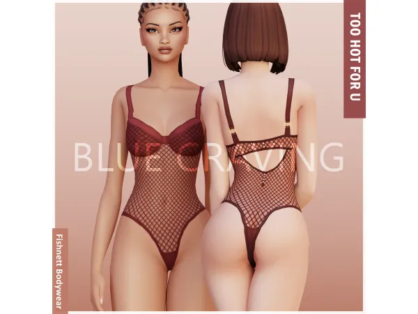 Maxis Match Blue Craving Fishnet Bodywear - The Sims 4 Custom Content
