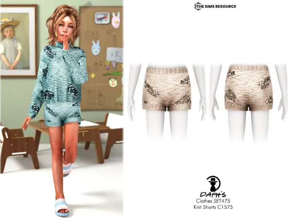 Alpha Daph's Clothes SET475 Knit Shorts C1575 - The Sims 4 Custom Content