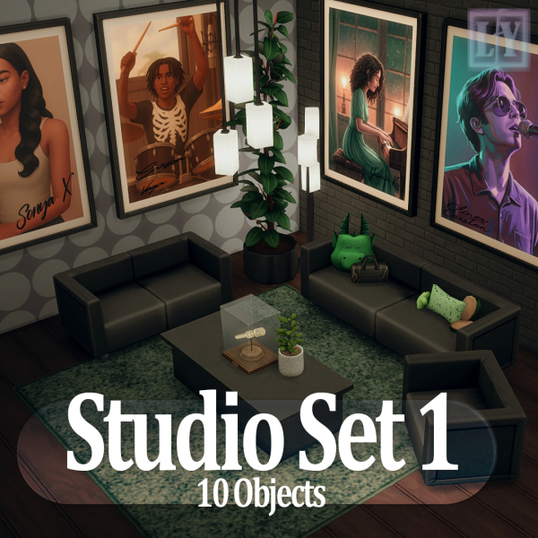 Maxis Match Studio Set 1 by simsfinds - The Sims 4 Custom Content