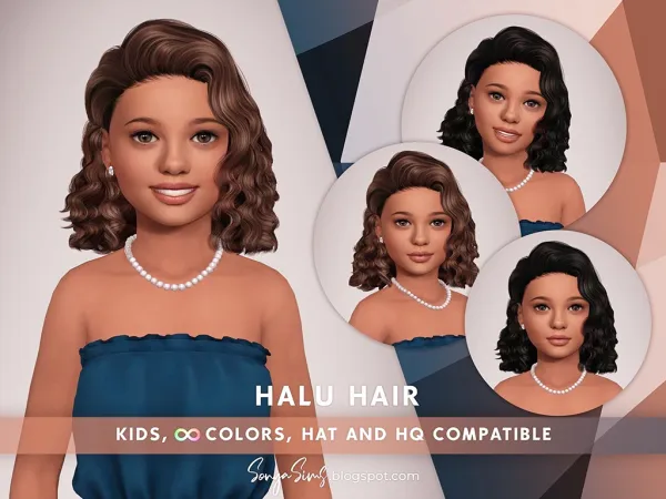 Alpha HALU HAIR KIDS - The Sims 4 Custom Content