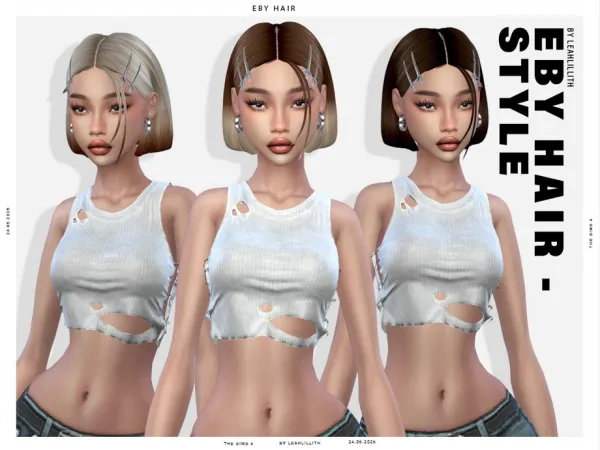 Maxis Match Eby Hairstyle by Leah_Lillith - The Sims 4 Custom Content