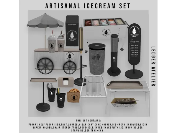 Alpha Artisanal Ice Cream Set - The Sims 4 Custom Content