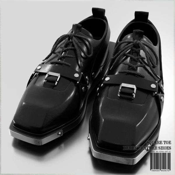 Alpha Square Toe Derby Leather Shoes by simsfinds - The Sims 4 Custom Content