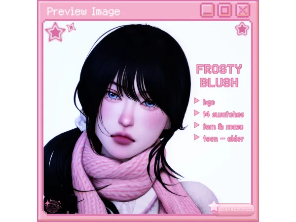 Alpha frosty blush by Sugarcoatzzz - The Sims 4 Custom Content