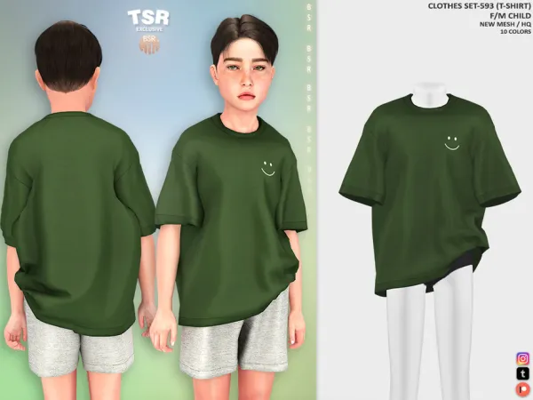 Alpha ChildFM CLOTHES SET 593 (T SHIRT) BD1516 tr by busra - The Sims 4 Custom Content