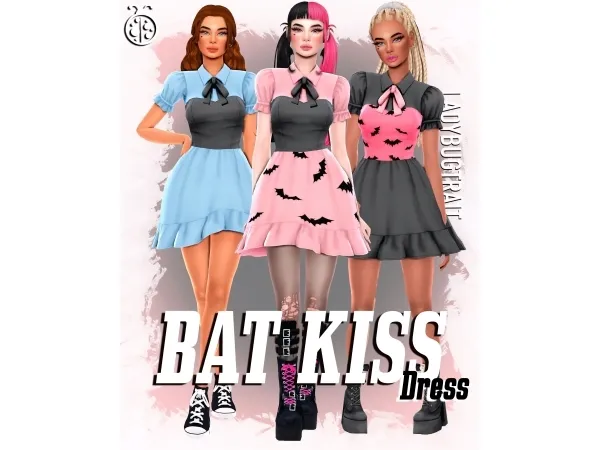 Maxis Match Bat Kiss dress - The Sims 4 Custom Content