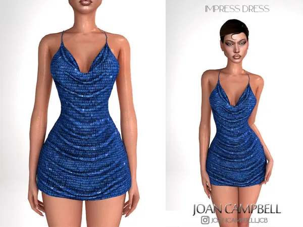 Alpha IMPRESS DRESS by Joan_Campbell_Beauty_ - The Sims 4 Custom Content