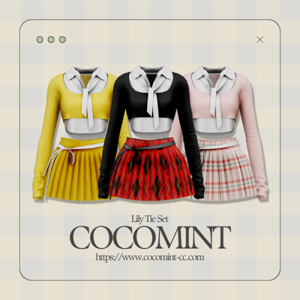 Alpha [cocomint] Lily Tie Set by cocomint - The Sims 4 Custom Content