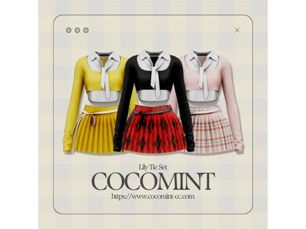 Alpha [cocomint] Lily Tie Set - The Sims 4 Custom Content