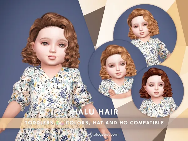 Alpha HALU HAIR TODDLERS - The Sims 4 Custom Content