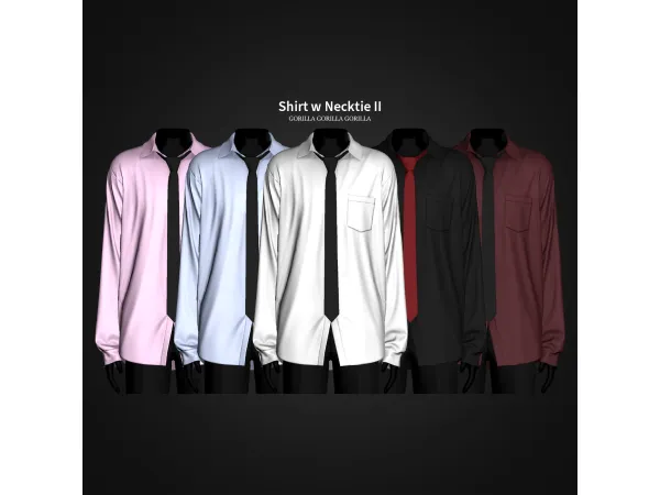 Alpha Shirt w Necktie II by gorillax3 - The Sims 4 Custom Content