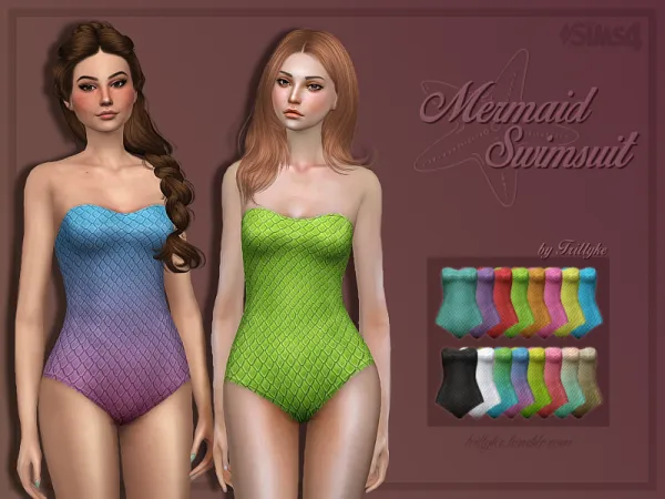 Maxis Match Mermaid Swimsuit by trillyke - The Sims 4 Custom Content