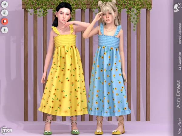 Maxis Match Airi Dress Child by KaTPurpura - The Sims 4 Custom Content