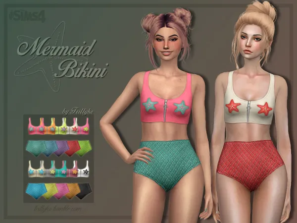 Maxis Match Mermaid Bikini by trillyke - The Sims 4 Custom Content