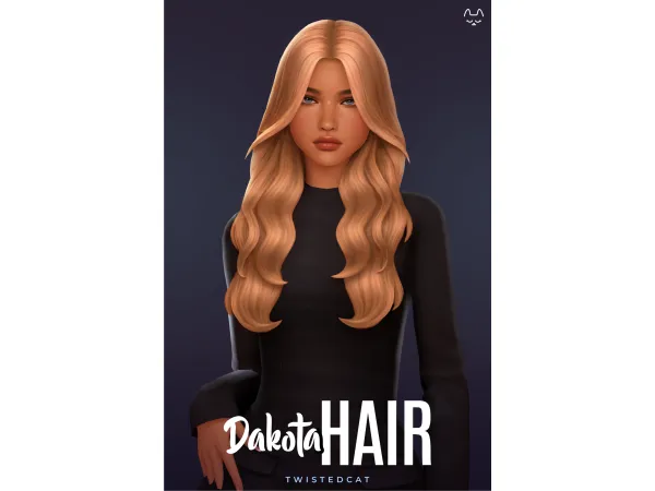 Maxis Match Dakota Hair by TwistedCat - The Sims 4 Custom Content