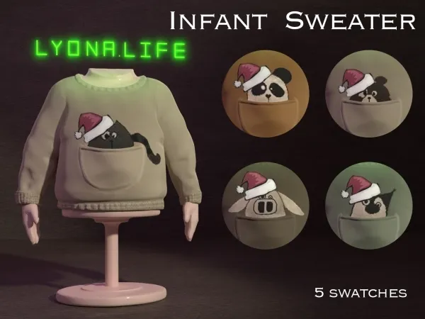 Alpha Infant Sweater - The Sims 4 Custom Content