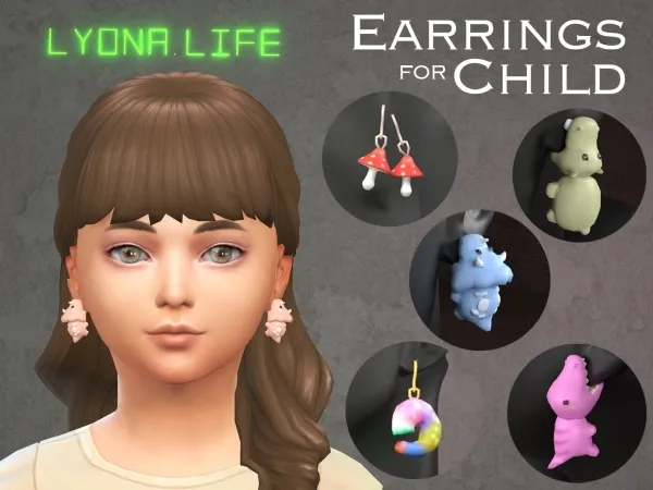 Mix Earrings for Child - The Sims 4 Custom Content