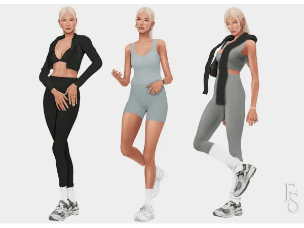Maxis Match Spin Class Lookbook by farfallasims - The Sims 4 Custom Content