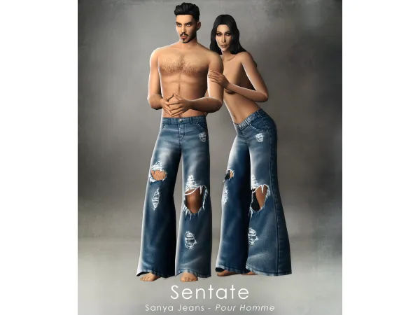 Maxis Match SENTATE Sanya Jeans Pour Homme - The Sims 4 Custom Content