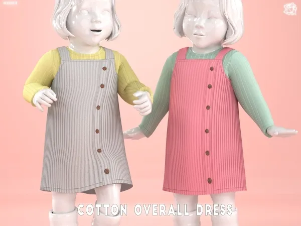 Alpha Cotton Overall Dress Infant Brsims - The Sims 4 Custom Content