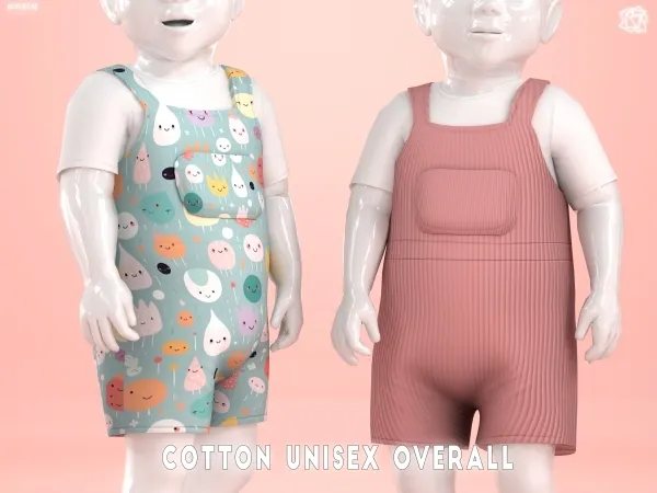 Alpha Cotton unisex Overall Infant Brsims - The Sims 4 Custom Content