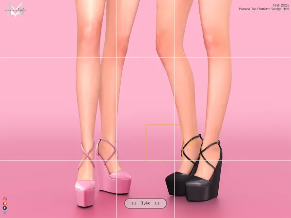 Alpha Pointed Toe Platform Wedge Heel - The Sims 4 Custom Content