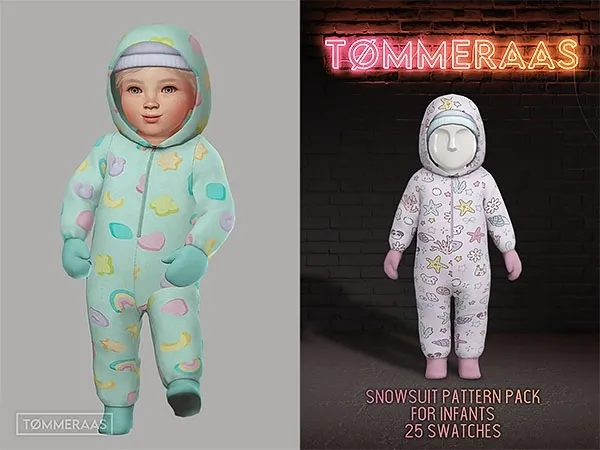 Mix Tu00d8MMERAAS Snowsuit Pattern Pack for Infants (109) - The Sims 4 Custom Content