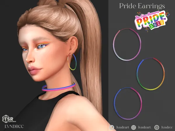 Alpha Pride Earrings - The Sims 4 Custom Content