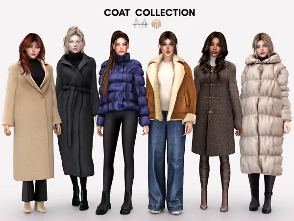 Alpha Coat Collection Collabration with Busra tr by mermalade - The Sims 4 Custom Content