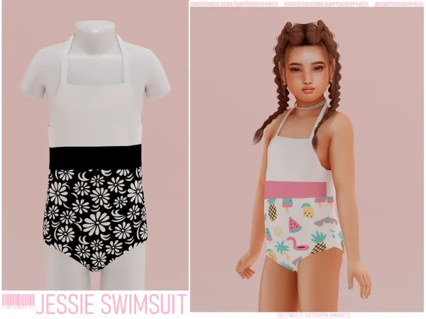 Alpha Jessie Swimsuit by simtographies - The Sims 4 Custom Content