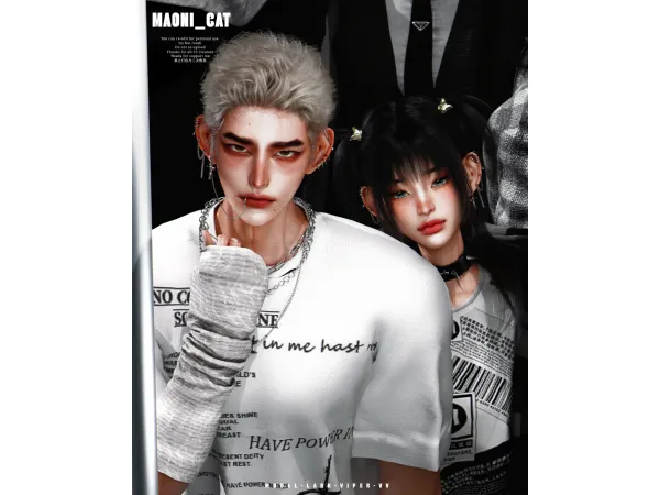 Alpha Maoni_cat Earring No12 Cross pierced - The Sims 4 Custom Content