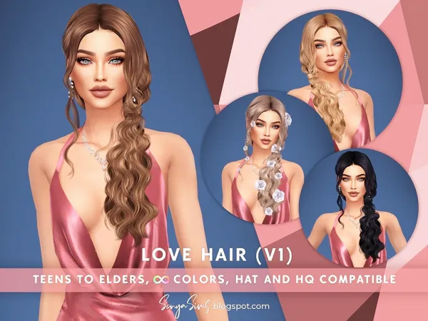 Alpha Love Hair (Version 1) SIMSFINDS - The Sims 4 Custom Content