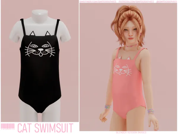 Alpha Cat Swimsuit by simtographies - The Sims 4 Custom Content