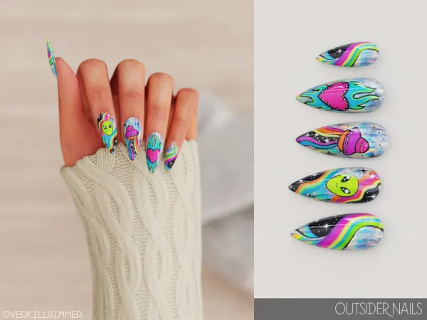 Alpha Outsider nails - The Sims 4 Custom Content