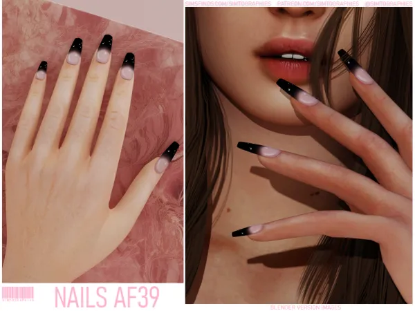 Alpha Nails AF39 - The Sims 4 Custom Content