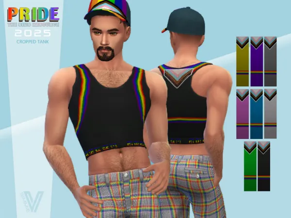 Maxis Match P25 Cropped Tank by SimmieV - The Sims 4 Custom Content